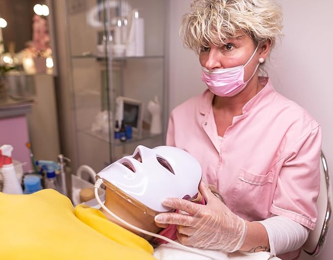 Aphrona® | FDA cleared Moonlight LED Facial Mask Skin Care Mask, LED Light Therapy Red Blue light for Acne Removal Wrinkle Reduction