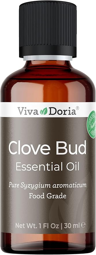Viva Doria 100% Pure Clove Bud Essential Oil, Undiluted, Food Grade, 30 mL (1 Fluid Ounce)
