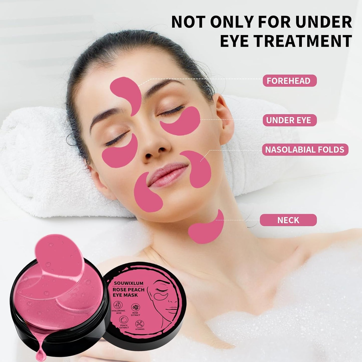 Under Eye Patches For Puffy Eyes 70PCS, Rose Under Eye Mask For Dark Circles and Puffiness, Under Eye Mask Patches Skincare, Eye Gel Pads, Eye Patches For Wrinkles, Puffy Eyes Bags Treatment Women Men