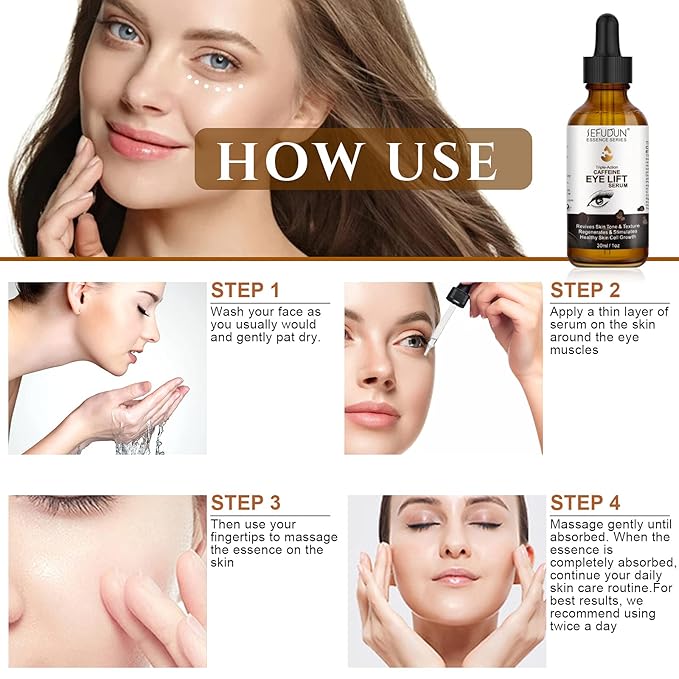 Caffeine Eye Serum + EGCG, Eye Serum for Dark Circles and Puffiness, Under Eye Serum Reduces Puffiness, Dark Circles, Under Eye Bags, Wrinkles and Fine Lines Around The Eyes, Under Eye Serum 30ml
