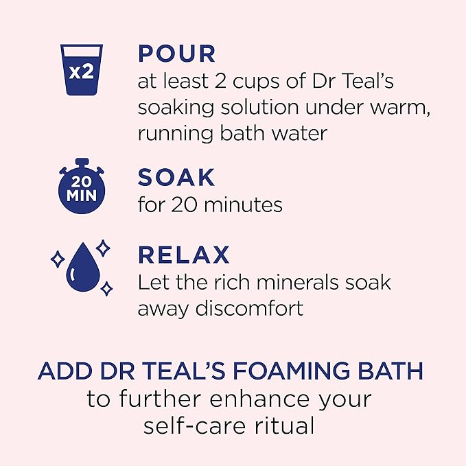 Dr Teal's Epsom Salt Magnesium Soak, Restore & Replenish with Pink Himalayan Salt, 3 lbs