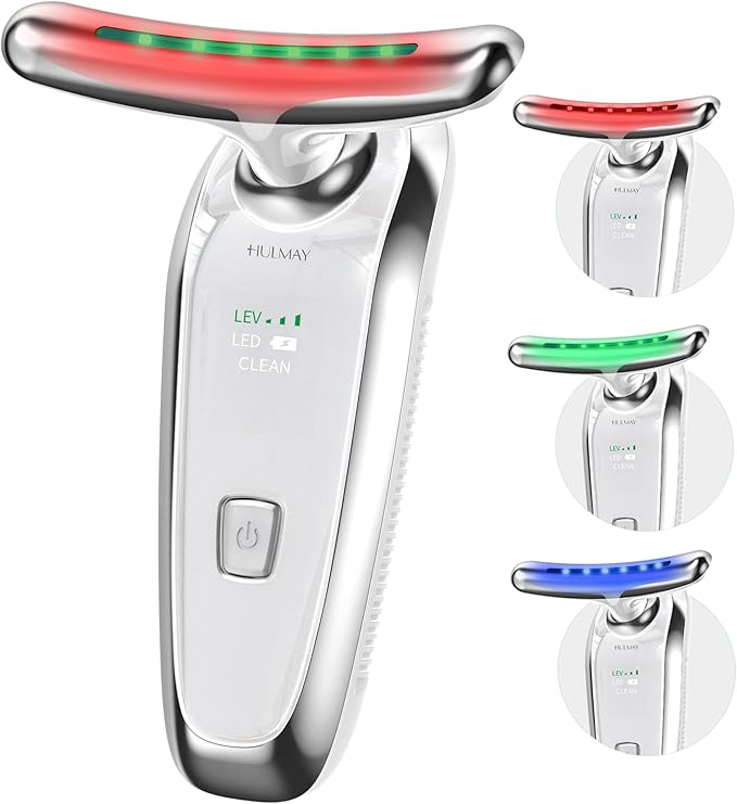 Red Light Therapy for face and Neck, Facial & Neck Massager Tool, Face Lift, Reduce Fine Lines & Double Chin, Neck Tightening, True Beauty Glow Facial Massager - at Home Skin Care Sculpting Tool
