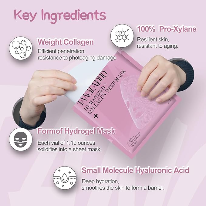 Humanized Collagen Real Deep Overnight Mask,Hydrating Firming,Anti-ageing Hydrogel Mask,for All Skin Types,Elasticity Improvement,Pore Minimizing,Minimize Wrinkles,1Pcs,Gray