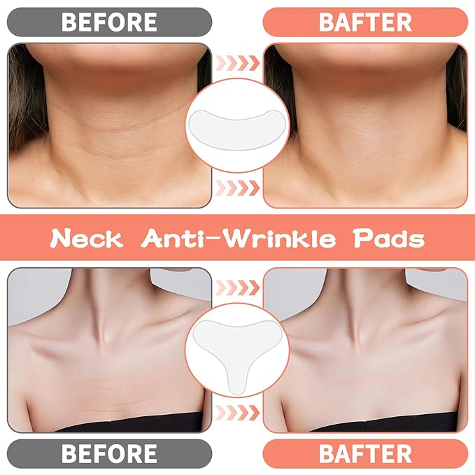 Neck Wrinkle Patches, Anti Wrinkle Silicone Patches，Reusable Chest Firming and Tightening Facial Masks, Collagen Neck Fine Line Pads for Women Reduce Fine Wrinkles, Moisturizing & Firming