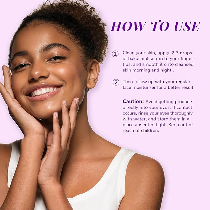 ANAI RUI Bakuchiol Face Serum for Face, Bakuchiol Retinol Alternative Serum,Smoothing Face Serum with Hyaluronic Acid & Peptide Sensitive Skin Serum, Anti Aging & Wrinkle Serum, 1Fl.Oz