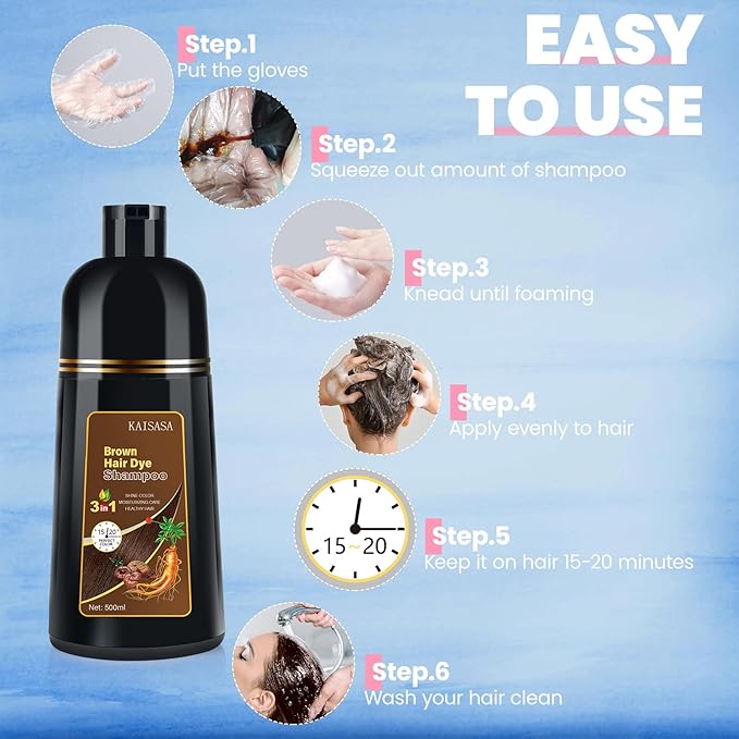 Bablabear Hair Mask Treatment for Dry Damaged Colored Hair and Brown Hair Dye Shampoo 3 in 1 Bundle Set
