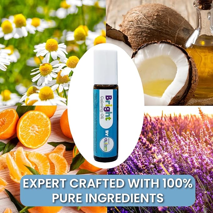 Bright Calming Oil by Bright Autism - Essential Kids Oil for Stress Relief - Natural Sleep Aid, Gentle Organic Blend Roll-On 10ml - Great Addition to Your Kids Sleep Routine.