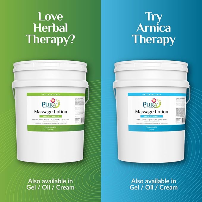 Herbal 5 Gallon Massage Lotion, Hypoallergenic Formula for Muscle Relief, Professional Deep Tissue, Skin Hydrating, Unscented for Physical Therapy Recovery, Therapeutic