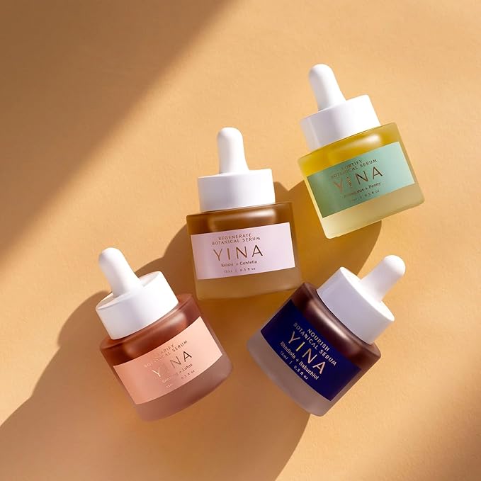 YINA - Nourish Botanical Serum With Rhodiola + Bakuchiol | Sustainable, Cruelty-Free, Clean Skincare (0.5 fl oz | 15 ml)