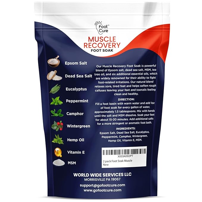 Toenail Repair Pedicure Kit with Muscle Relief Foot Soak with Epsom Salts - All Natural Salts for Post Workout Recovery - Softens Calluses - Soothes Sore Tired Feet