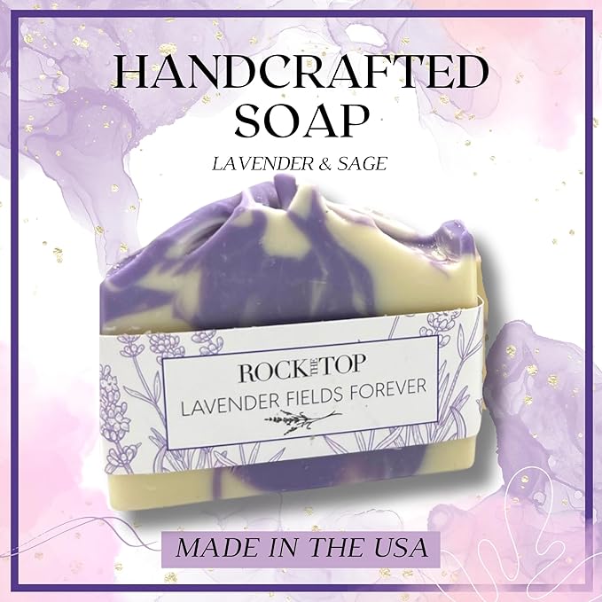 USA Made Lavender Spa Gifts for Women with Hand Cream, Handcrafted Lavender Soap, Soap Saver, Body Buffer. Luxurious Bath Sets for Women Gift -Give Body Lotion / Hand Lotion Gift Basket with Love