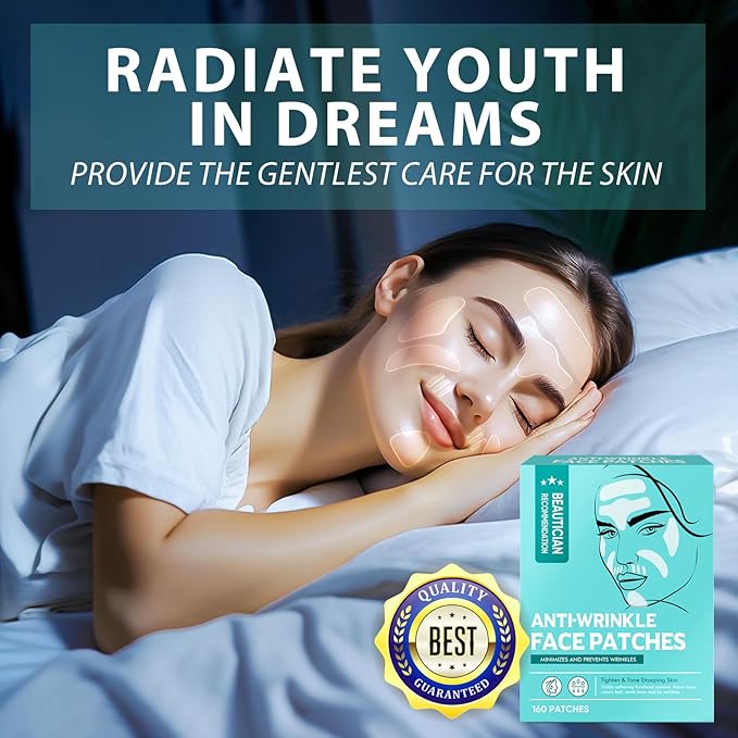 Facial Wrinkle Patches, 160pcs Silicone Anti Wrinkle Patches, Anti-Wrinkle Face Patches for Reducing Fine Lines and Lifting Forehead Eyes Mouth Skin