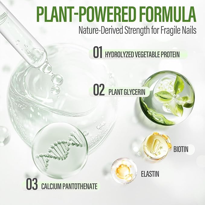 CHUCHU Nail Repair and Growth Serum: Natural Plant Strengthening Serum with Aloe Vera Scent - Nail Cuticle Care for Women Men Home Salon Gift