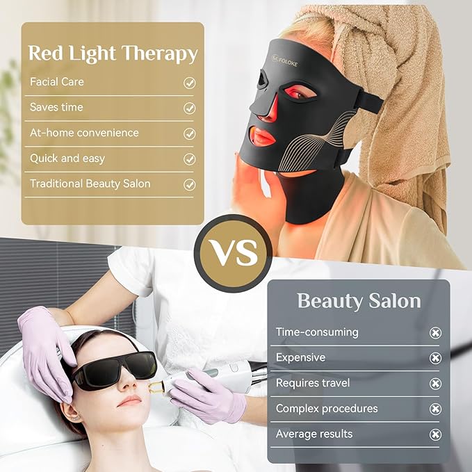 LED Light Therapy Mask Skin Care, LEDs face mask & neck mask Red - Wavelength for Home Use,– Advanced Skincare Made Easy