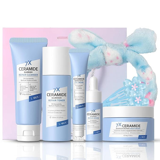 Skincare Set Ceramide Skincare Gifts for Teen Girls Strengthen Skin Barrier, Beauty Gift Sets Skin Care Kits, Travel Essentials, Facial Kit for Women & Girls Hydrating, Anti-Aging Skin