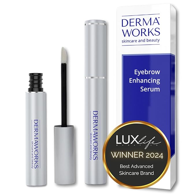 DERMAWORKS Advanced Eyebrow Growth Serum – Rapid Brow Enhancer for Fuller, Thicker & Defined Eyebrows – Castor Oil Alternative for Fast, Visible Results