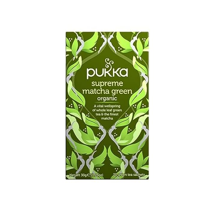 Pukka Supreme Matcha Green Organic Herbal Tea, Energizing Infusion Organic Tea Selection, With Matcha Powder, Ideal For Daily Vitality, Caffeine Free, 80 Total Bags (20ct - Pack of 4)