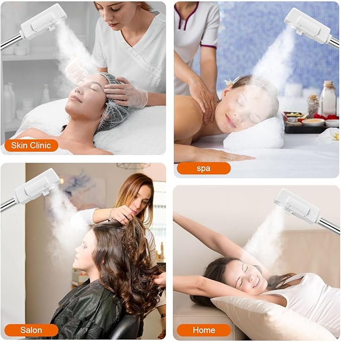 Professional Facial Steamer with 5X Magnifying Lamp, 2 in 1 Facial Steamer Upgrade PTC Heating, Esthetician Steamer Mist Face Steamer for Salon Spa Beauty Skin Care
