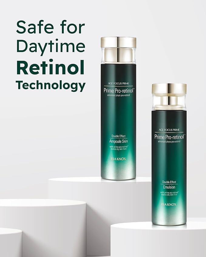 ISA KNOX AGE FOCUS PRIME DOUBLE EFFECT SKINCARE (417 ml / 14.10 Fl Oz) - Korean Skincare, Lightweight but Nourishing by LG BEAUTY. Toner, Emulsion Lotion, Serum, Cream, Cleansing Foam.