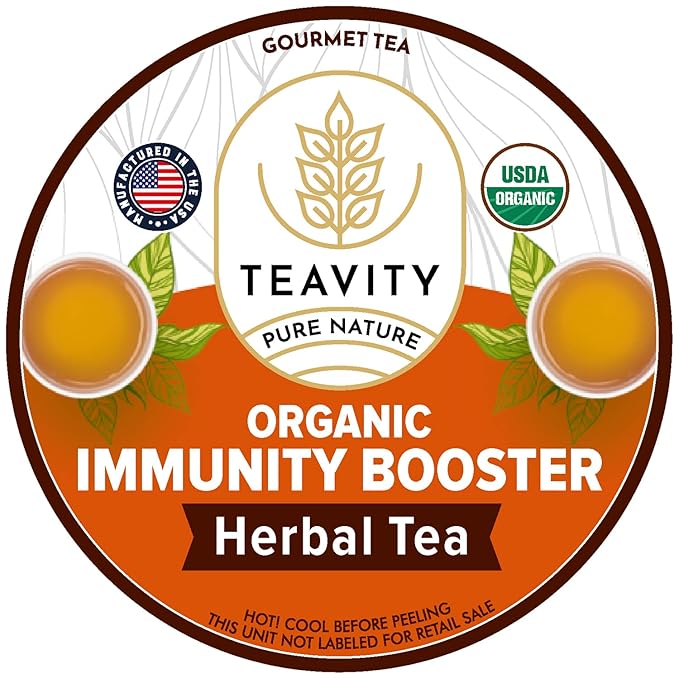 Organic Ginger with Echinacea, Turmeric, and Licorice for Keurig Decaf Tea by Teavity (24 Tea Pods)