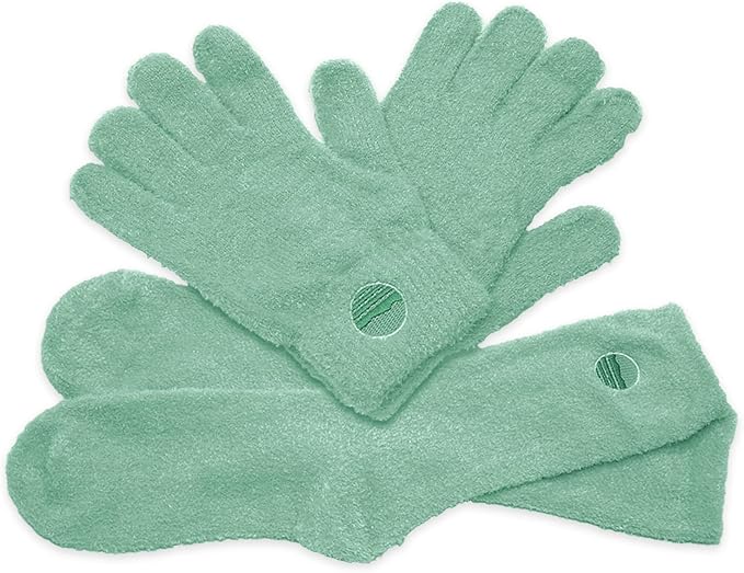 Purple Canyon Moisturizing Socks and Gloves Set | Teal Fuzzy Socks and Gloves with Aloe and Vitamin E for Women | Women's Gifts for Self-Care