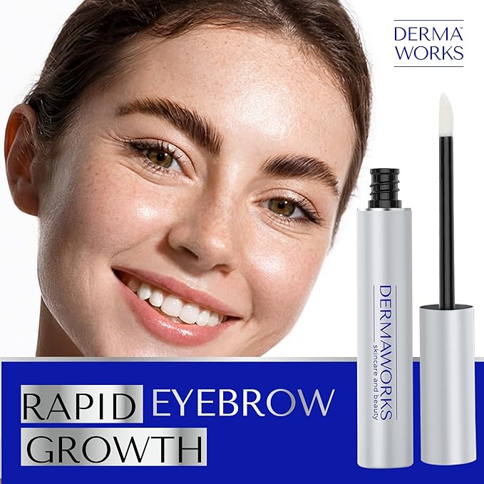 DERMAWORKS Advanced Eyebrow Growth Serum – Rapid Brow Enhancer for Fuller, Thicker & Defined Eyebrows – Castor Oil Alternative for Fast, Visible Results