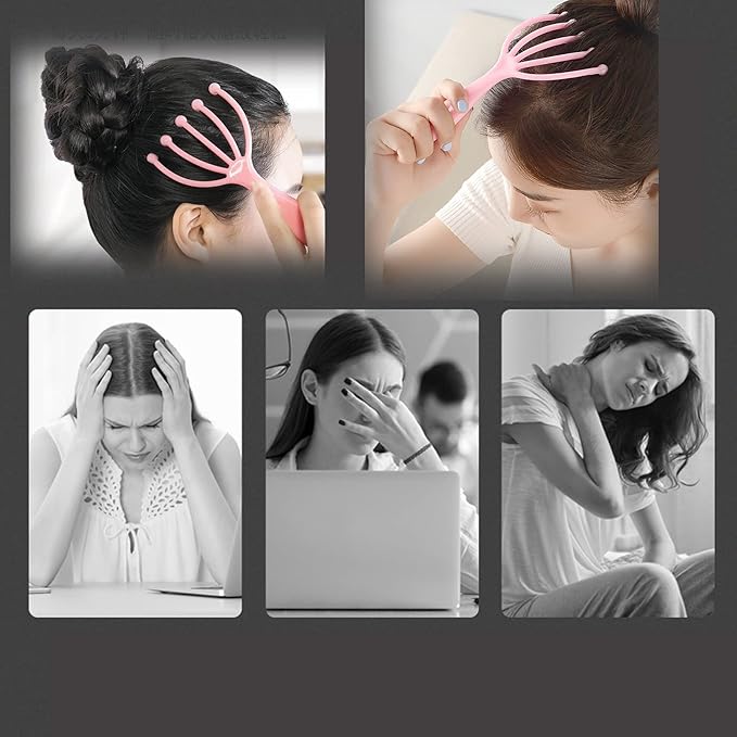 Scalp Massager - Disscool Head Massager Protable Hand Held for Deep Relaxation & Stress Reduction 2 Pieces