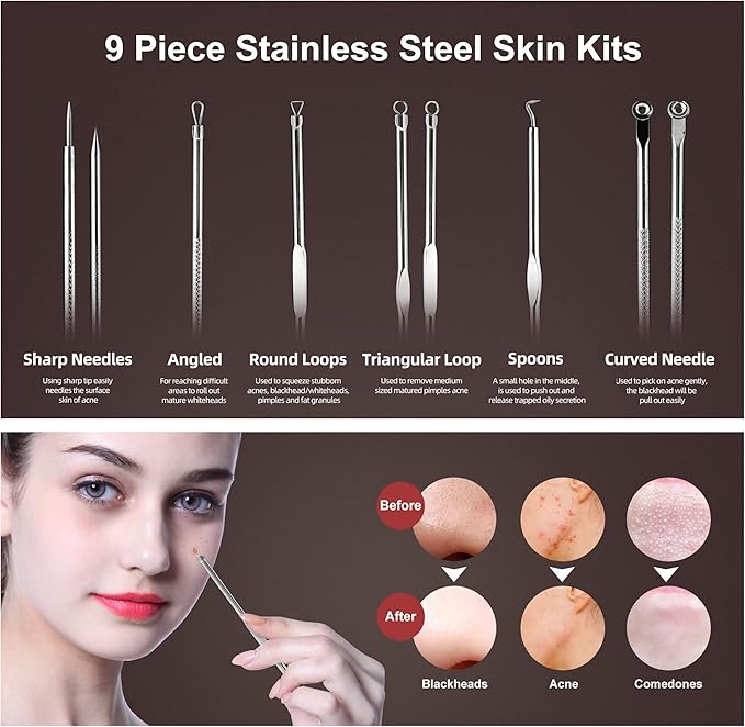 Newbealer Facial Steamer, 3in1 Aromatherapy Face Humidifier, 20 Min Hot & 60 Min Cold Nano Ionic Steam, 180ml Sinuses Moisturizing Cleansing Pores, Bonus 9-Piece Blackhead Remover Kit and Face Brush