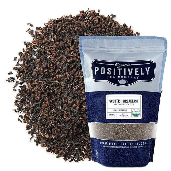Organic Positively Tea Company, Scottish Breakfast Black Tea, Loose Leaf, 16 Ounce
