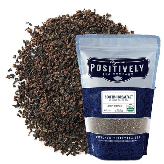 Organic Positively Tea Company, Scottish Breakfast Black Tea, Loose Leaf, 16 Ounce