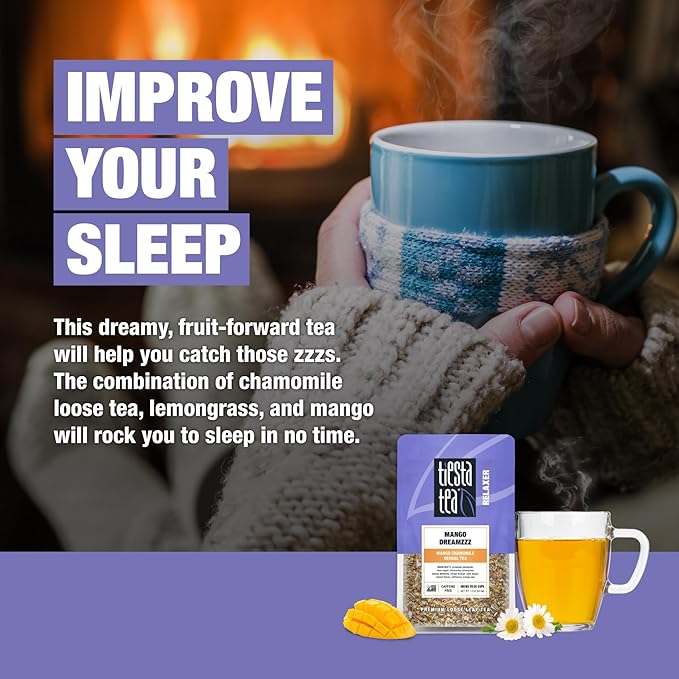 Tiesta Tea - Mango Dreamzzz, Mango Chamomile Herbal Tea, Premium Loose Leaf Tea, Non Caffeinated Tea, 25 Cups - 1.5oz Resealable Pouch (Pack of 2)