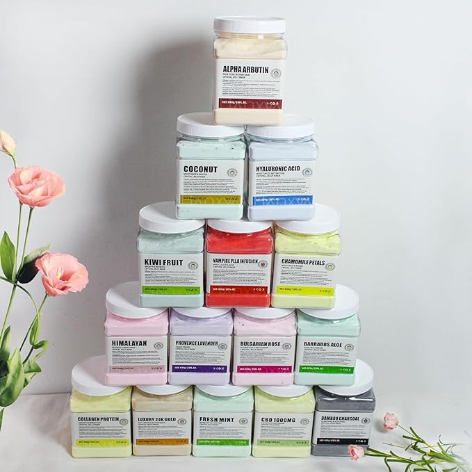 Jelly Face Mask Peel Off Powder 650g Moisturizing and Hydrating Repair and Smooth Skin Care for Home Salon Spa (24K Gold)