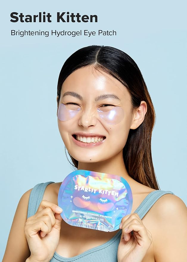 I DEW CARE Hydrogel Eye Patch - Starlit Kitten | Korean Under Eye Patches for dark circles and puffy eyes, Smooths Puffy Eyes, Eye wrinkle patches, Dermatologically Tested, (5 EA)