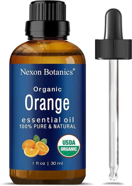 Organic Orange Essential Oil 30 ml - Pure, Natural Sweet Orange Oil for Diffusers, Aromatherapy & Skin Care - Undiluted, Cold Pressed Citrus Oils - Nexon Botanics