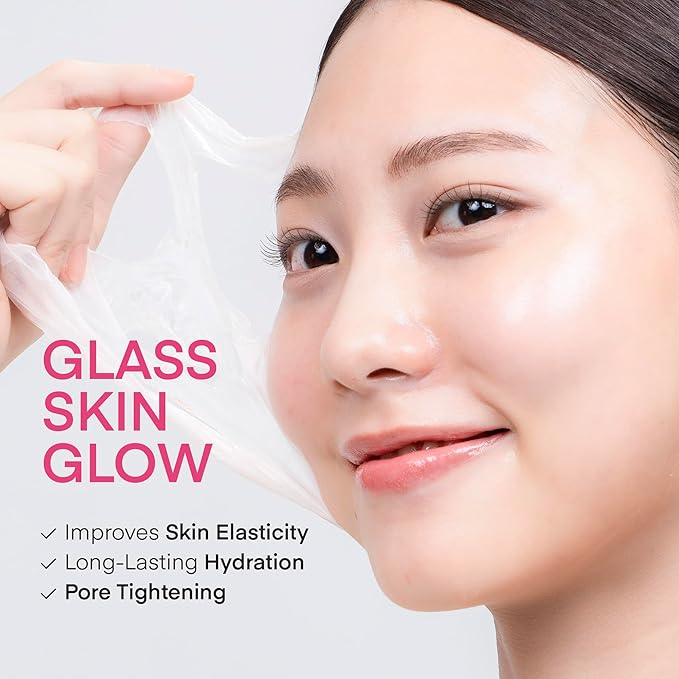 Collagen Night Wrapping Peel-Off Mask: Korean Face Mask for Elasticity, Hydrating & Glow - 100Dalton Smallest Molecular Collagen for Glass Skin - Dermatologist Tested All Skin Types 3.4 FL OZ / 100mL
