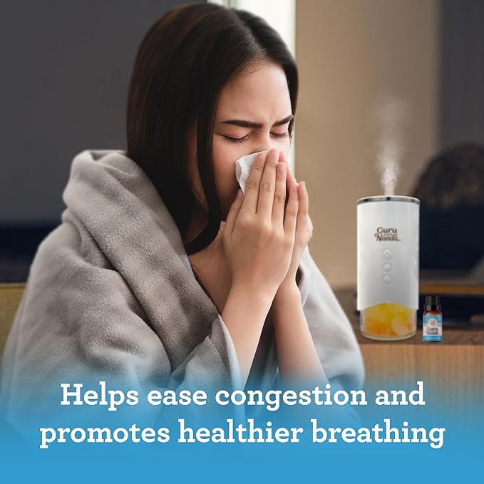 GuruNanda Breathe Easy Essential Oil (2x0.5 Fl Oz) - 100% Pure & Undiluted Aromatherapy Oil for Diffusers - Aids in Congestion for Easier Breathing