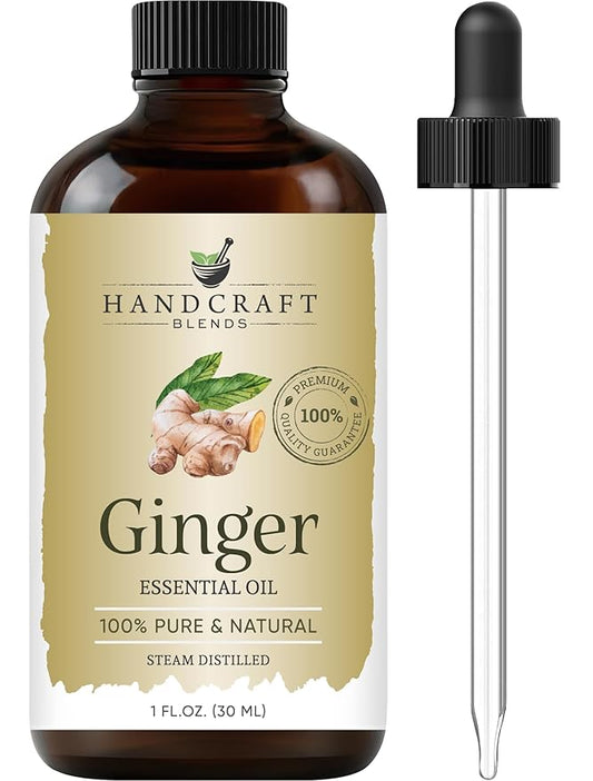 Handcraft Blends Ginger Essential Oil - 1 Fl Oz - 100% Pure and Natural - Premium Grade Essential Oil for Diffuser and Aromatherapy