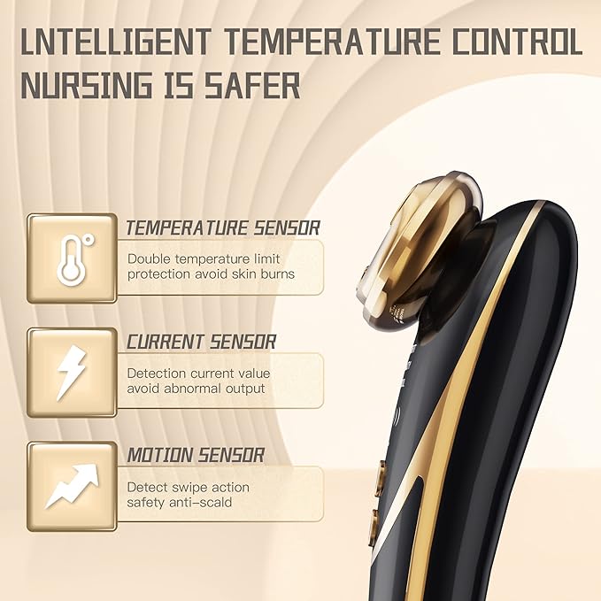 Radio Frequency Facial Machine with EMS - Anti-Aging Skin Tightening Rejuvenation Skin Care Eqipment Home Use,5 in 1 Light Therapy for Wrinkles Lifting High Frequency Face Massager.