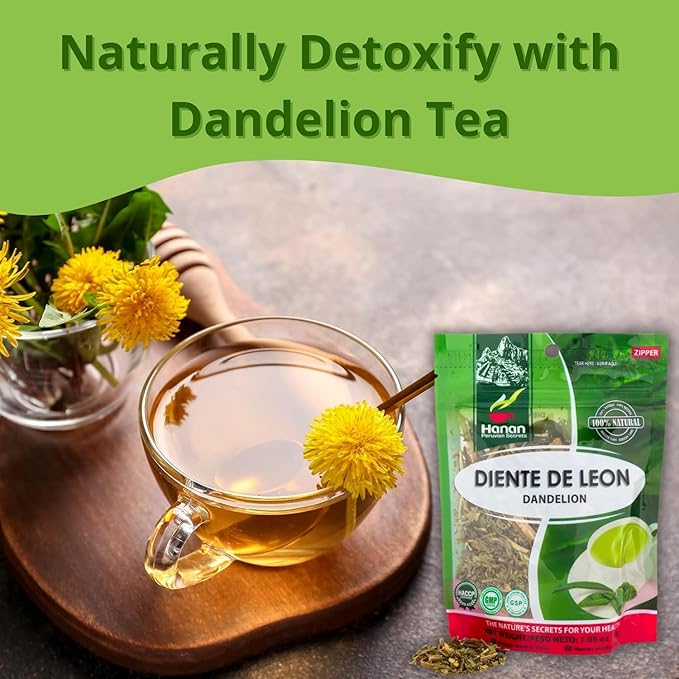 Hanan Dandelion Loose Herb Tea 3.2oz (90g Diente de Leon) - Pack of 3 Pouches with 30 Grams Each of All-Natural Dandelion Root Flower Plant Leaves from Peru
