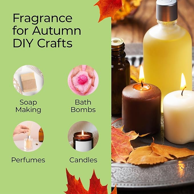 Good Essential Professional Autumn Wreath Fragrance Oil 10ml (0.33 fl oz) for Diffusers, Lotions, Perfumes, Candle Fragrance Oil, Aromatherapy, Soap Making