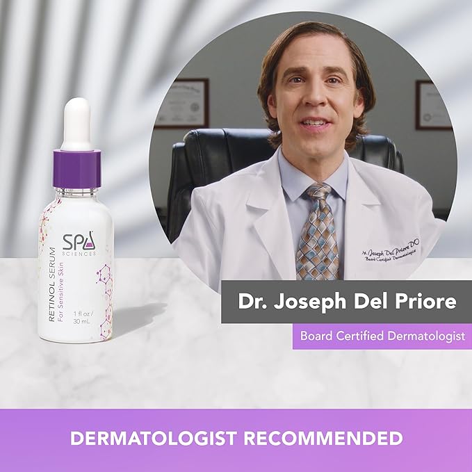 Spa Sciences - Retinol Serum - Made in the USA - Revitalizing Formula - With Bakuchiol, Turmeric, and Chamomile - Revive, Firm, Brighten - Vegan - For Sensitive Skin and All Skin Types - 1oz