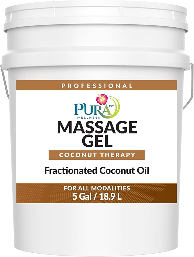 Coconut Therapy 5 Gallon Massage Gel, Deep Tissue Infused Formula for Physical Recovery, Wellness Emollient for Bodywork, Unscented Glide for Softness, Skin Hydrating, Moisturizing