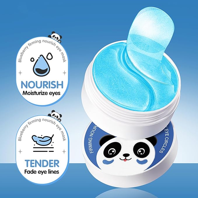 Hydrating Under Eye Patches for Dark Circles & Puffy Eyes - 60 Pairs Eye Mask with Hyaluronic Acid, Blueberry & Centella - Vegan, Cruelty-Free Skincare