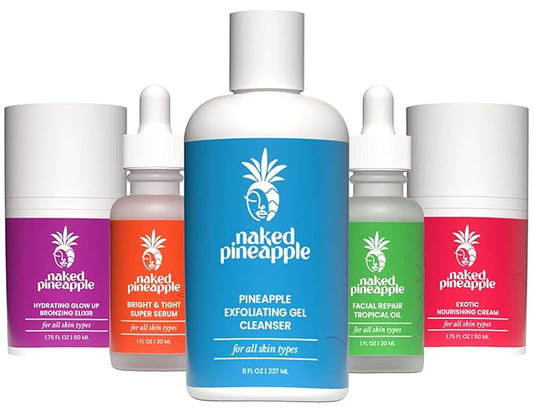 VIP Bundle - Gel Cleanser, Super Serum Facial Repair, Nourishing Cream, and Bronzing Elixir - Your Glow-Up Essentials