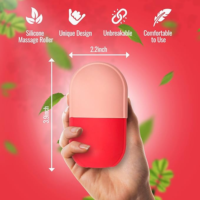 Silicone Face Ice Roller Mold for at Home DIY Skin Care Infusions - Eye Puffiness Relief, Cooling Massage Reduces Swelling, Shrinks Pores & Gives Glow