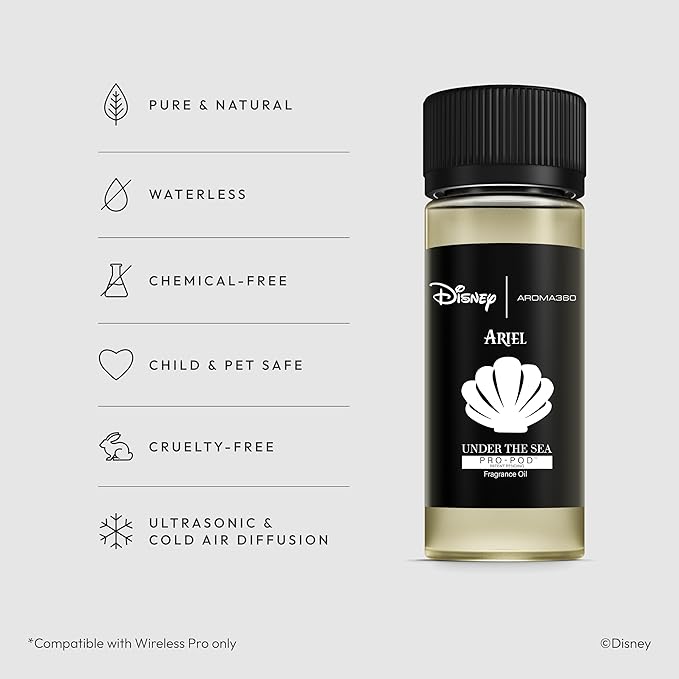 Aroma360 | Disney Under The Sea Pro-Pod Fragrance Oil Blend | The Little Mermaid | Princess Ariel | Luxury Essential Oil | Aromatherapy Scent Diffuser Oil | Bergamot, Ivy and Ocean 1.7 fl oz, 50 mL