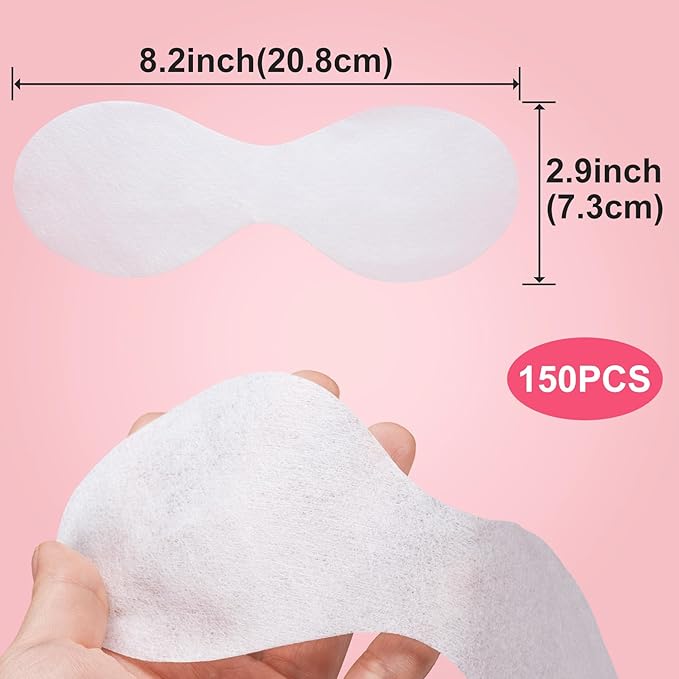 Joez Wonderful 150 Sheets Disposable Eye Mask Paper, Non Woven Eye Care Patches Paper Eye Covers, Cotton Spa Eye Pads for Facials, DIY Clear Eye Mask Paper Beauty Sheets for Makeup