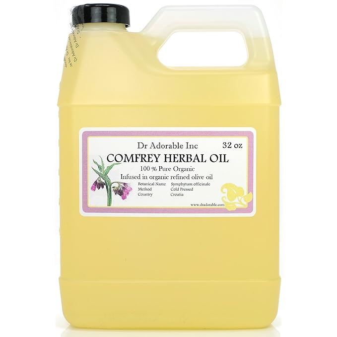 Dr Adorable - 32 oz - Comfrey Herbal Oil - Infused 100% Pure Natural Organic