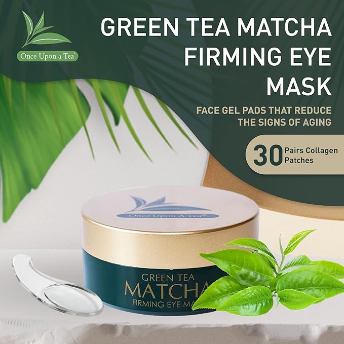 Green Tea Matcha Firming Eye Mask, 30 Pairs Collagen Patches For Fine Lines, Wrinkles, Under Eye Bags & Puffy Eyes Treatment, Face Gel Pads That Reduce The Signs Of Aging