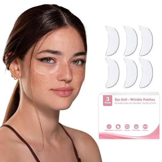 Reusable Wrinkle Patches - Silicone Fusion Treatment Forehead Patches for Brow Lift, Wrinkle Smoothers, Reduce Frown Lines & Face Lift - 3 Pack (Eye)